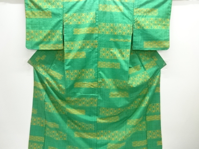JAPANESE KIMONO / ANTIQUE KIMONO / SILK / HAND WOVEN TSUMUGI / ASANOHA